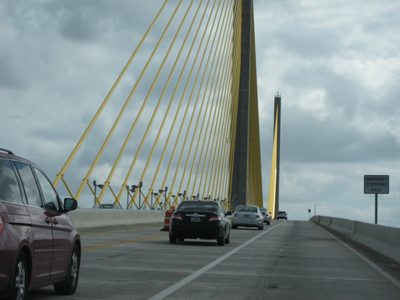 While crossing the span